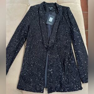 NWT Fashion Nova Black Sequin Blazer